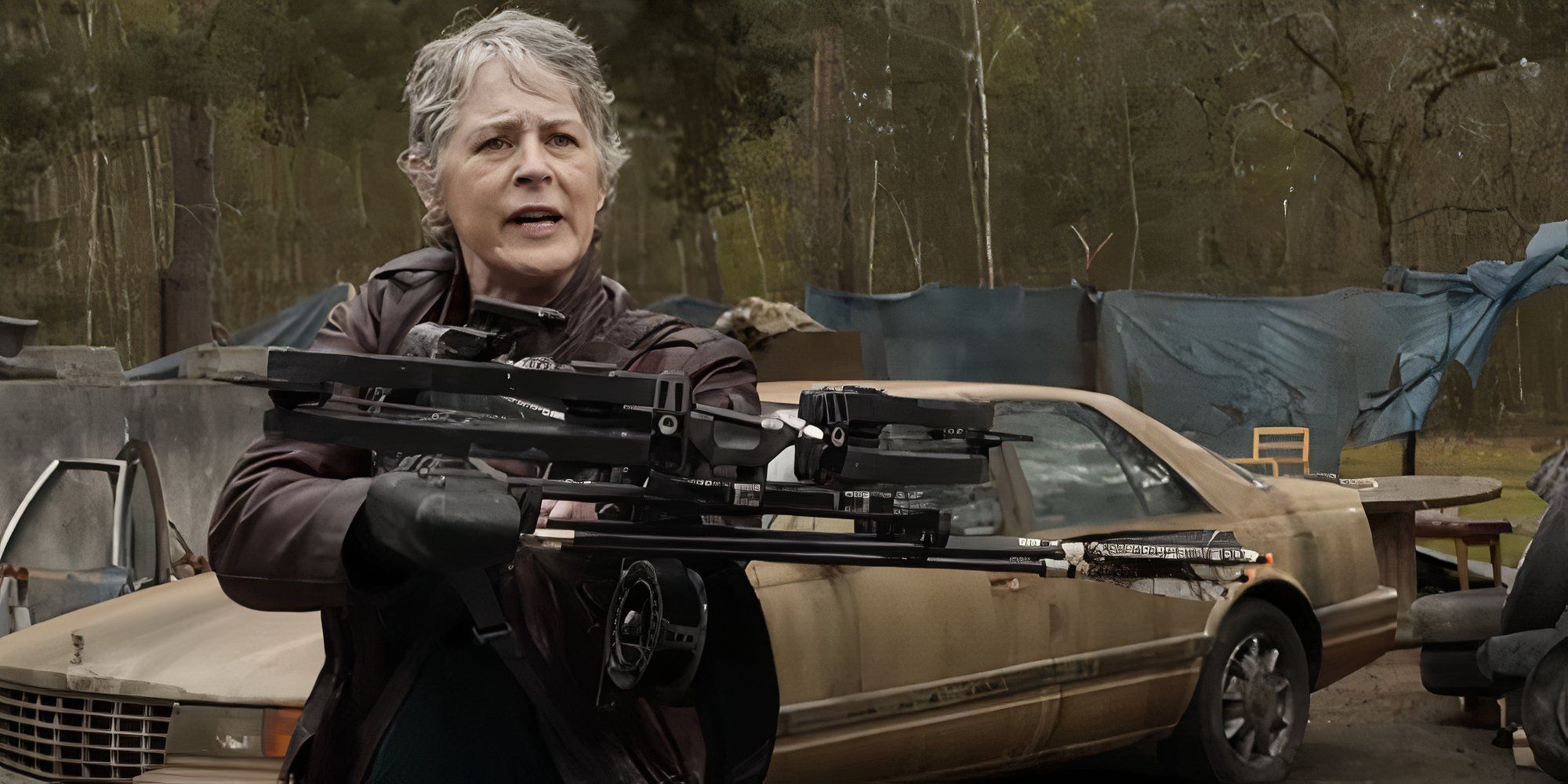 Carol with the crossbow in the S2 trailer