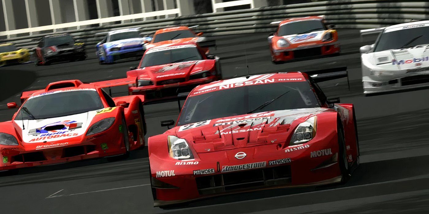 Cars racing in the Gran Turismo 5 video game