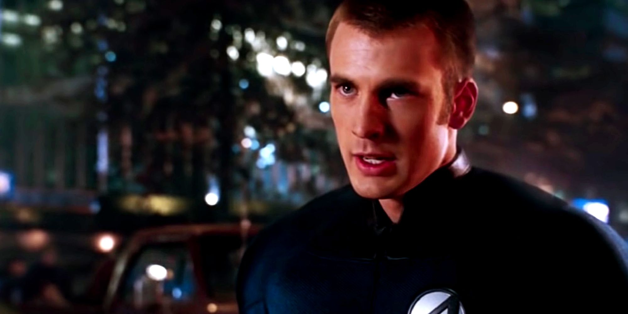 Chris Evans as Johnny Storm a.k.a. Human Torch in the Fantastic Four (2005) final battle