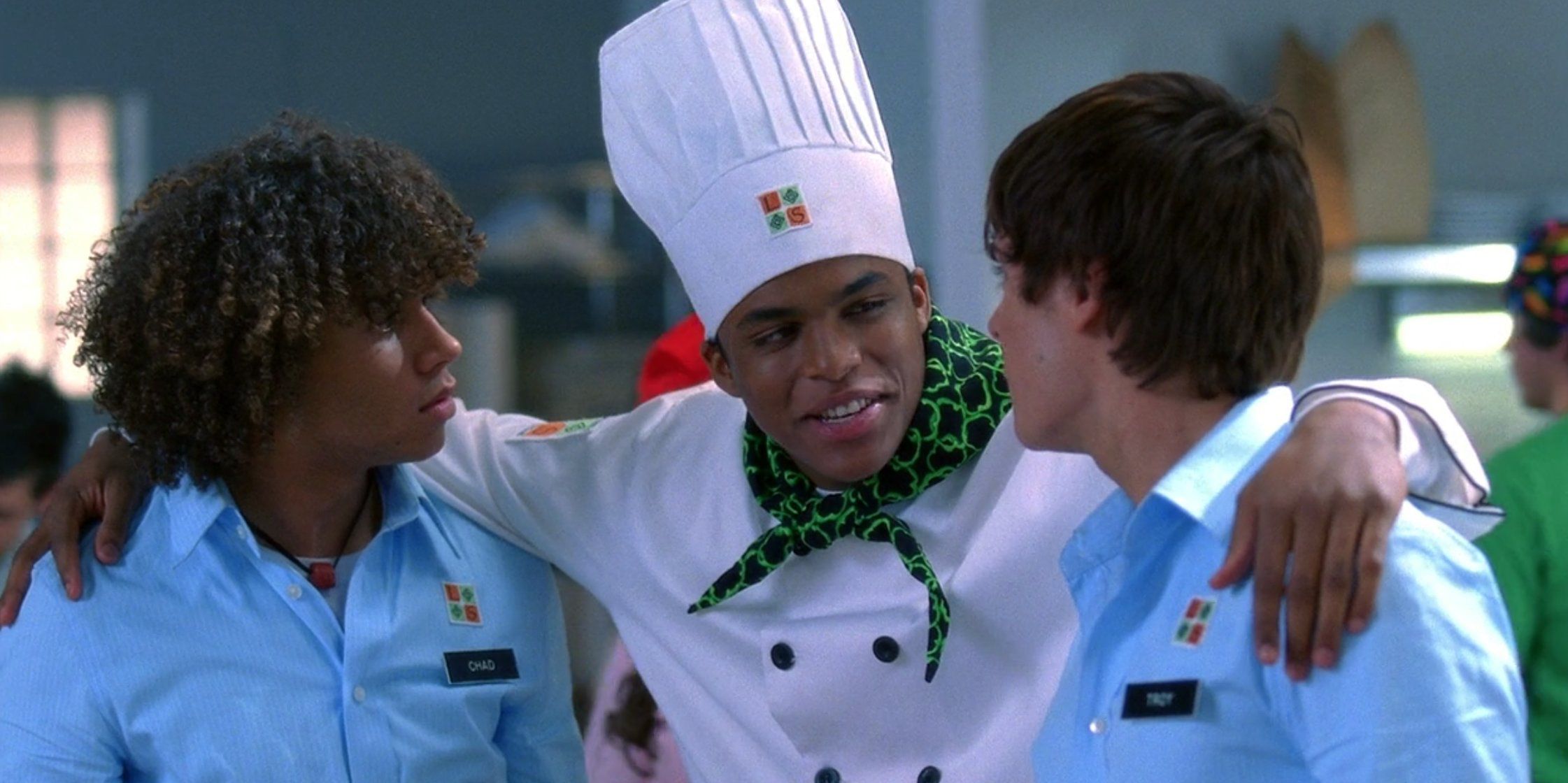 Chad Danforth (Corbin Bleu), Zeke (Chris Warren Jr.), And Troy (Zac Efron) In High School Musical 2