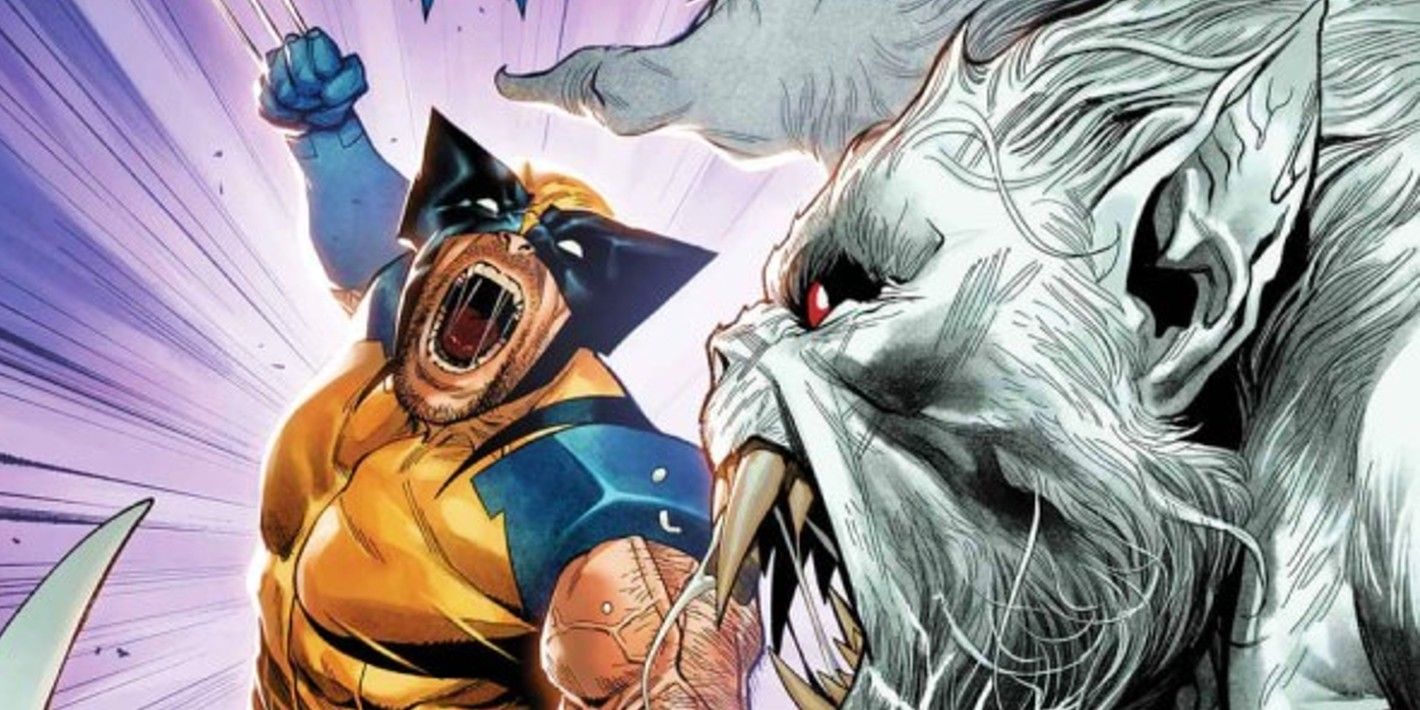 Close de Wolverine gritando enquanto se lança no Wendigo