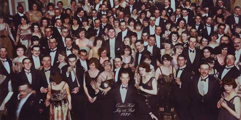 Colorized photograph from the end of The Shining