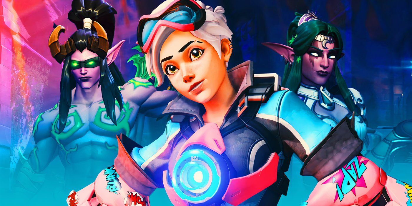 Comic book tracer, Tyrande Symmetra &amp; Illidan Genji Skins from Overwatch.
