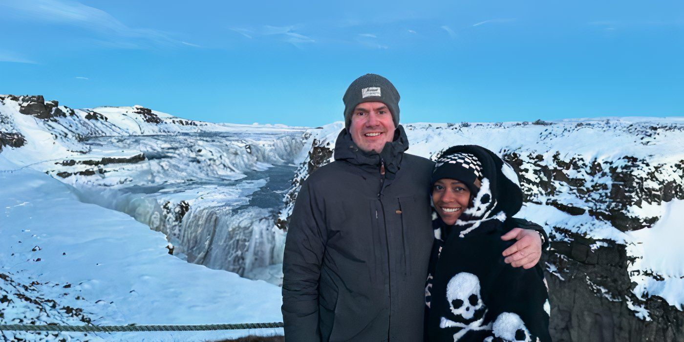 Corona Blakey Inge Hilmar Novia de 90 días en la montaña con nieve con un vestido abrigado