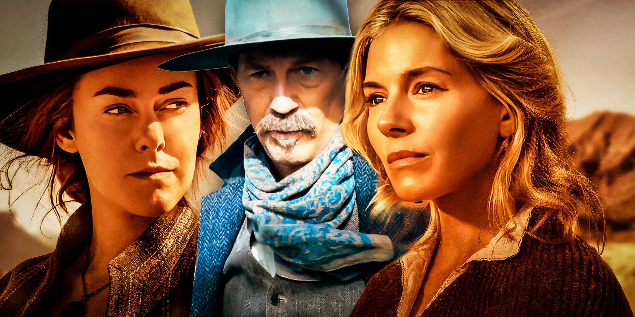 Jena Malone, Kevin Costner i Sienna Miller w Horizon: An American Saga Rozdział 1