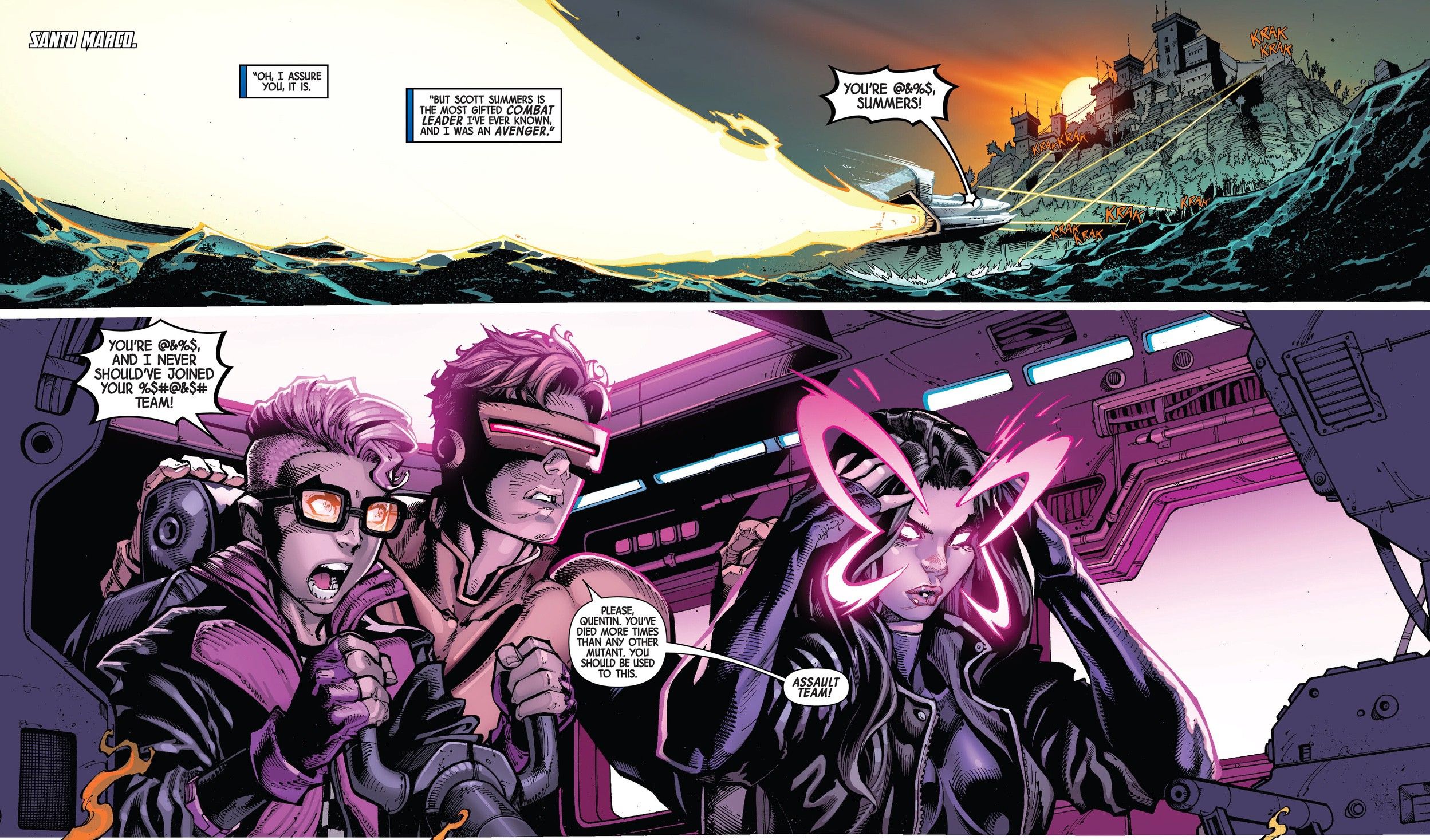 Cyclops Kid Omega and Psylocke in New X-Men Mission