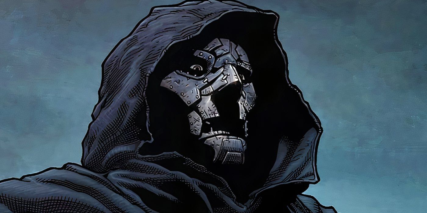 Dark Doctor Doom in Marvel Comics looking off-panel