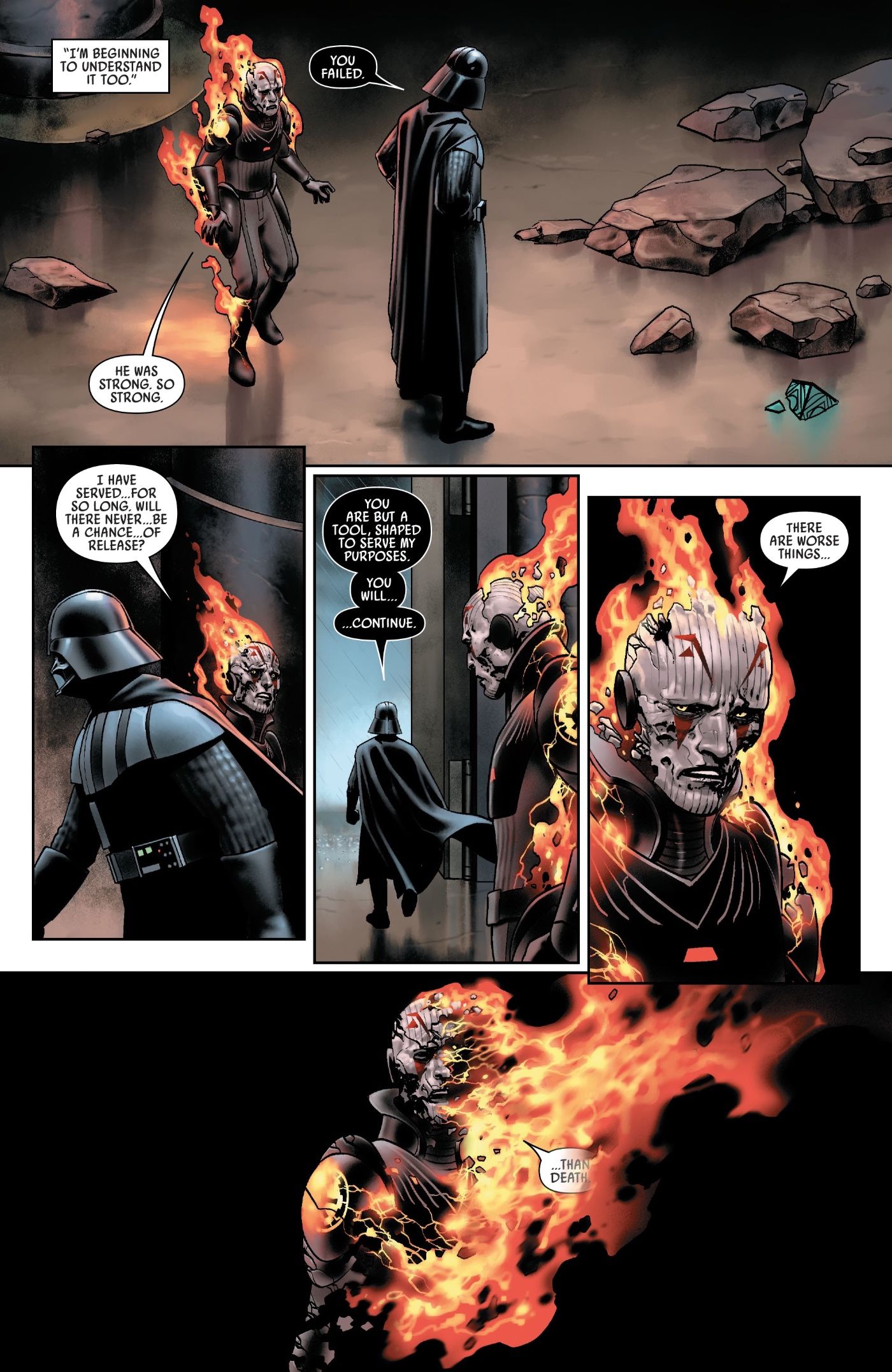 Darth Vader e o Grande Inquisidor Amaldiçoado em Star Wars #6 (2020)