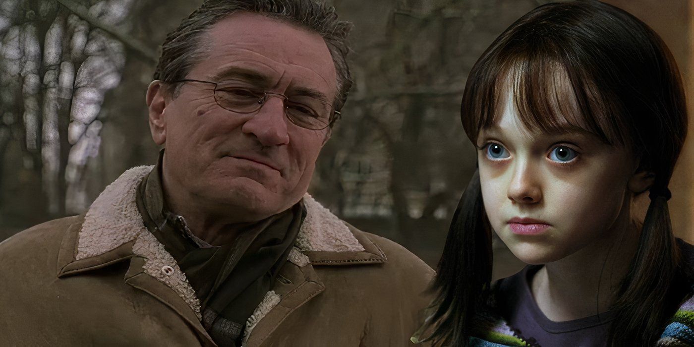 Blended image of David (Robert De Niro) and Emily Callaway (Dakota Fanning) in Hide and Seek