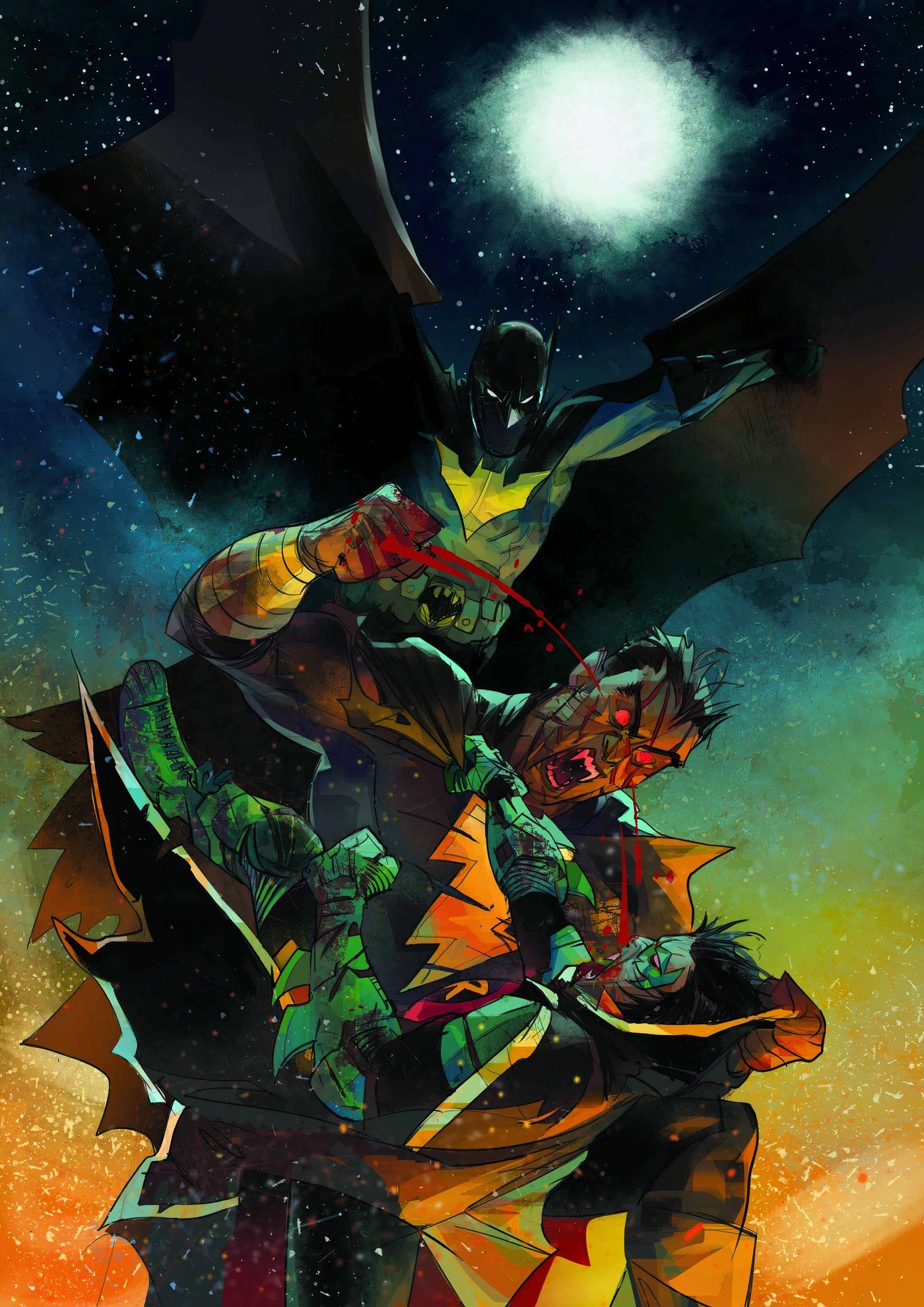 DC vs Vampires World War V 3 Main Cover Solicits: the Dark Knight attacks a vampire version of Black Adam.