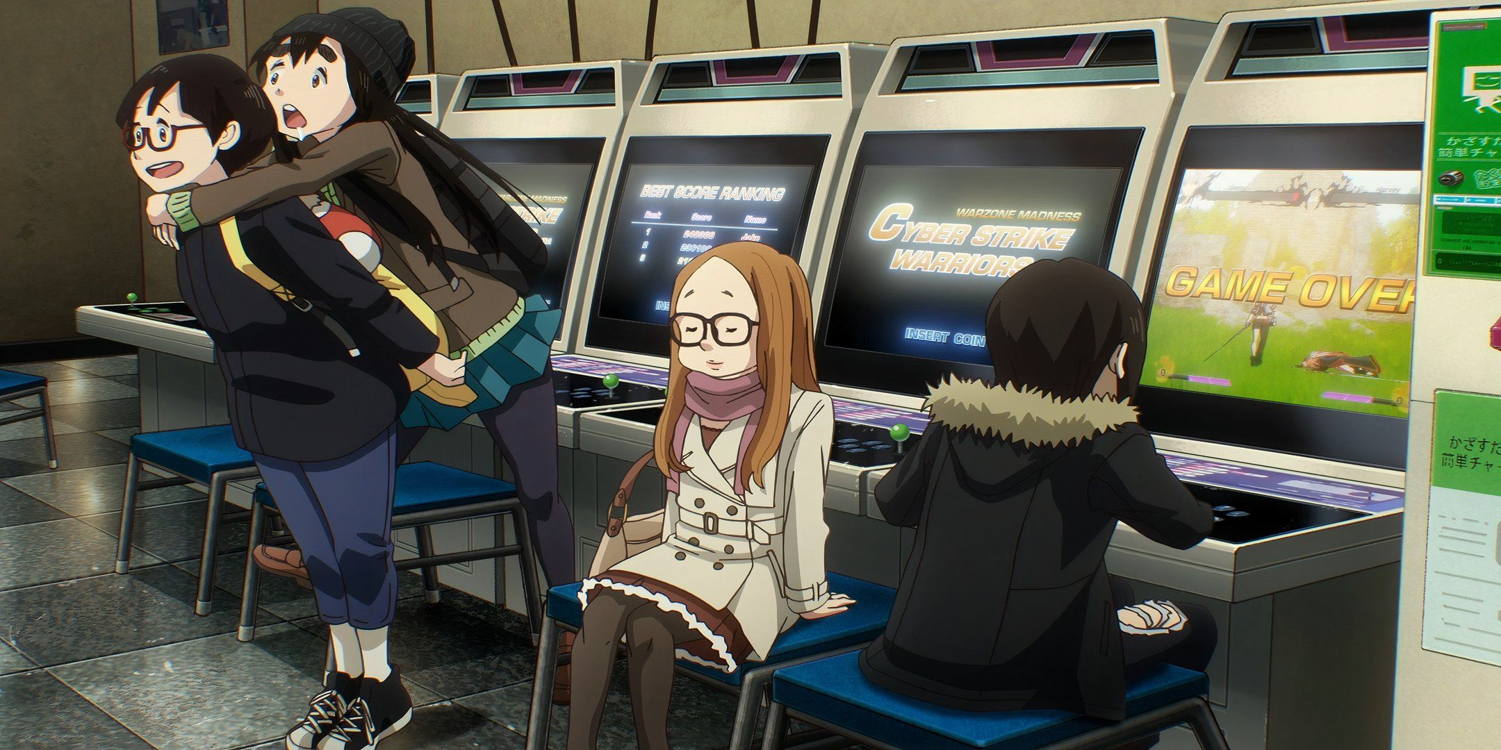 Ai with Kadode, Ouran, and the Black Knight at the arcade