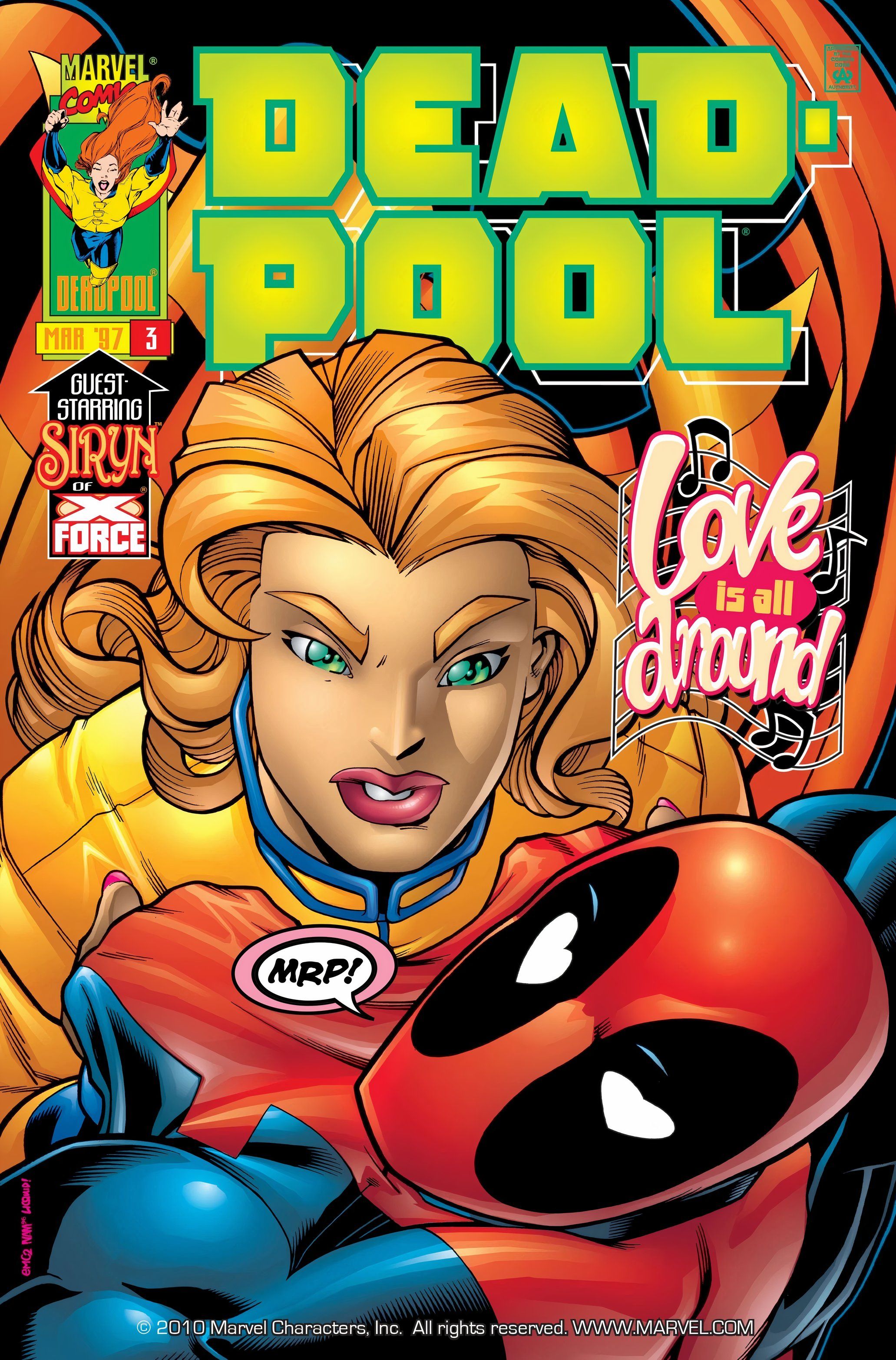 Deadpool vol 3 #3 Siryn grabs a lovestruck Deadpool