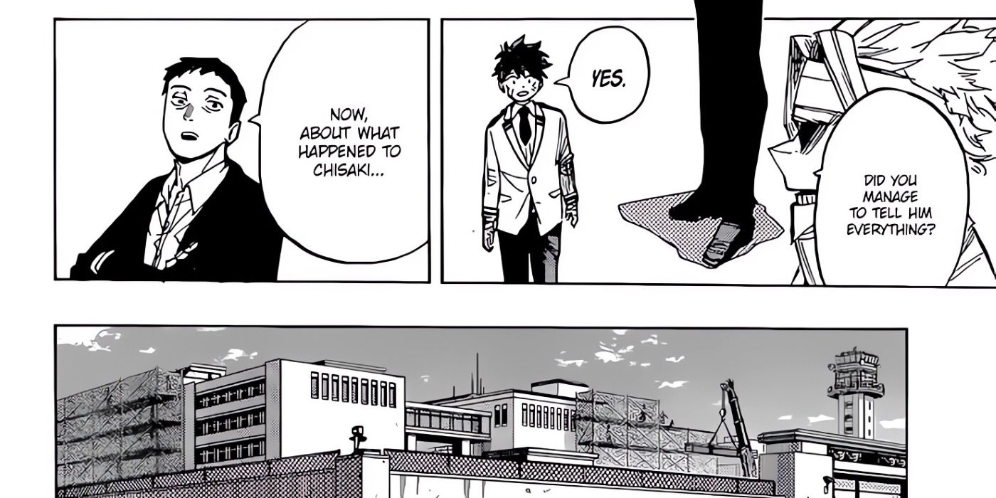 The first hint of Deku being the one to devise Overhaul's punishment. 