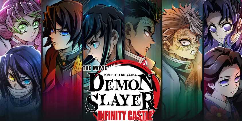 Image of the Hashira around the logo for the Demon Slayer: Infinity Castle movies, taken from the poster.