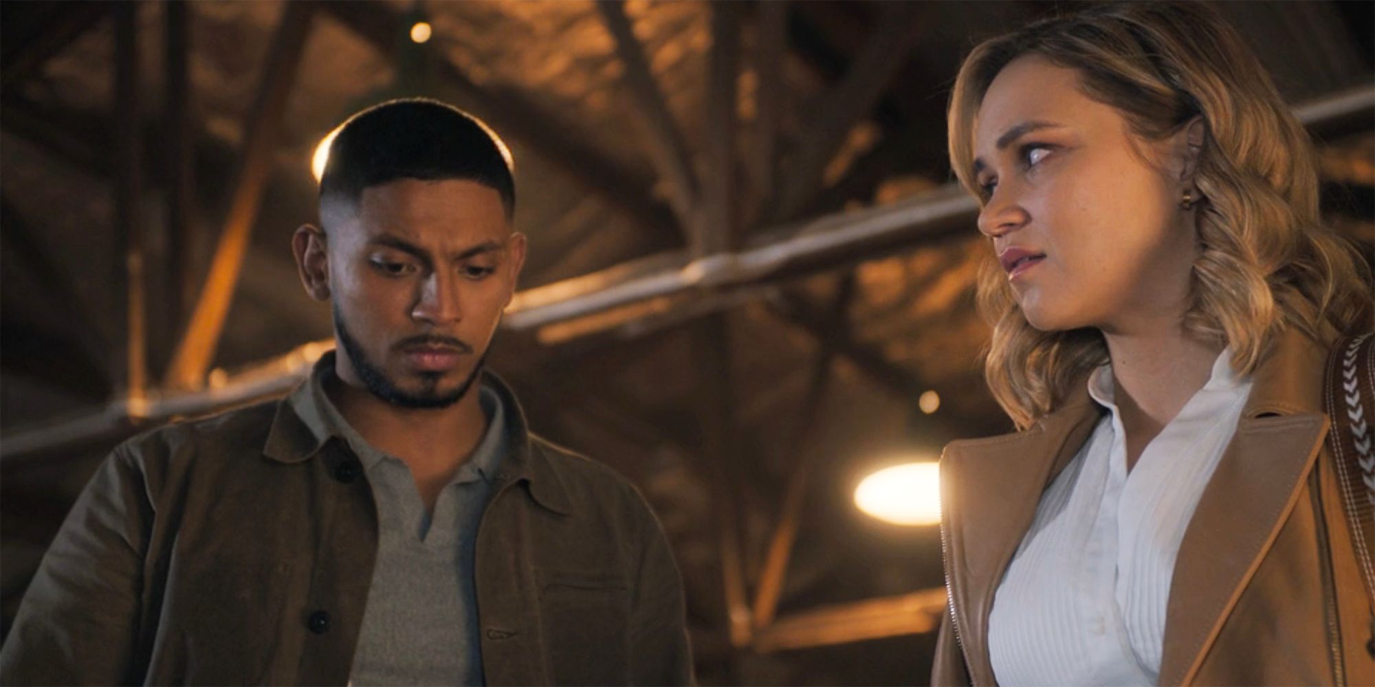 DeShawn and Evie look serious on NCIS Sydney