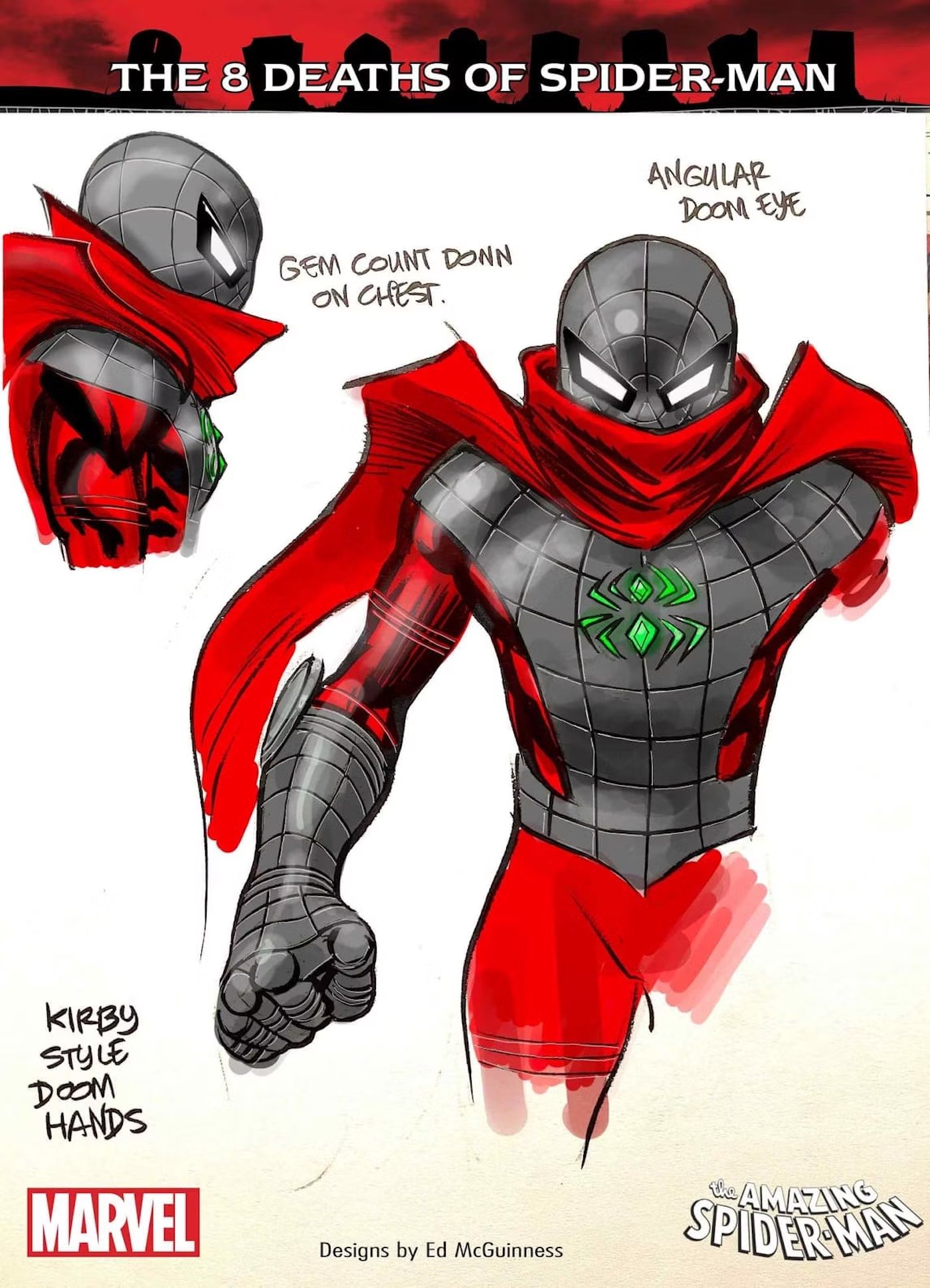 Design do novo traje do Homem-Aranha para 8 Mortes do Homem-Aranha