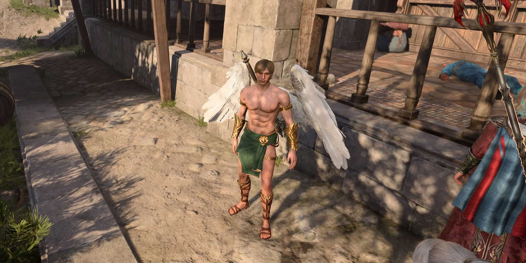 Um deva angelical invocado por um aliado planar em Baldur's Gate 3.