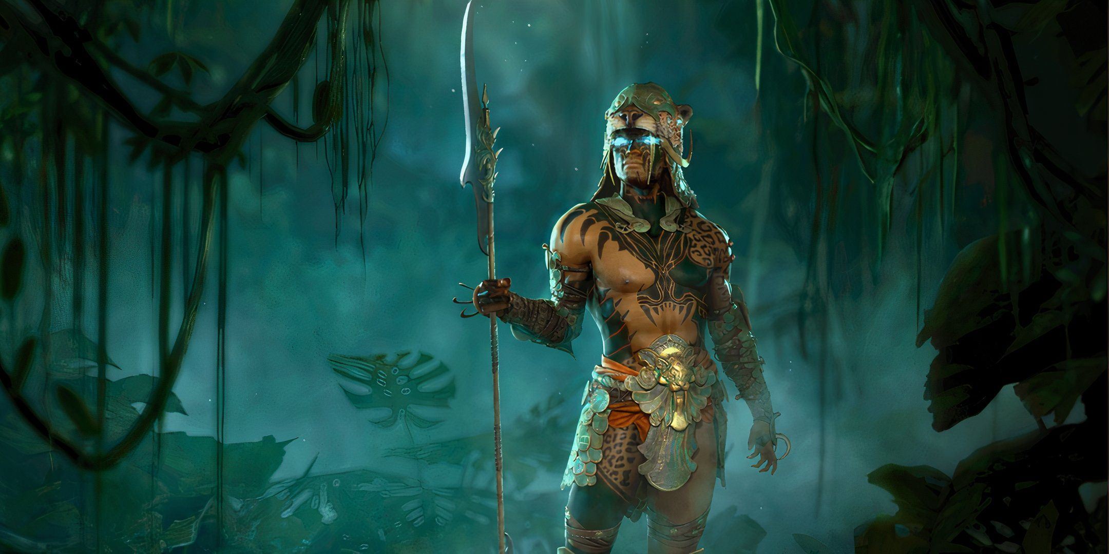 Diablo 4 Spiritborn class in the jungle with glowing eyes