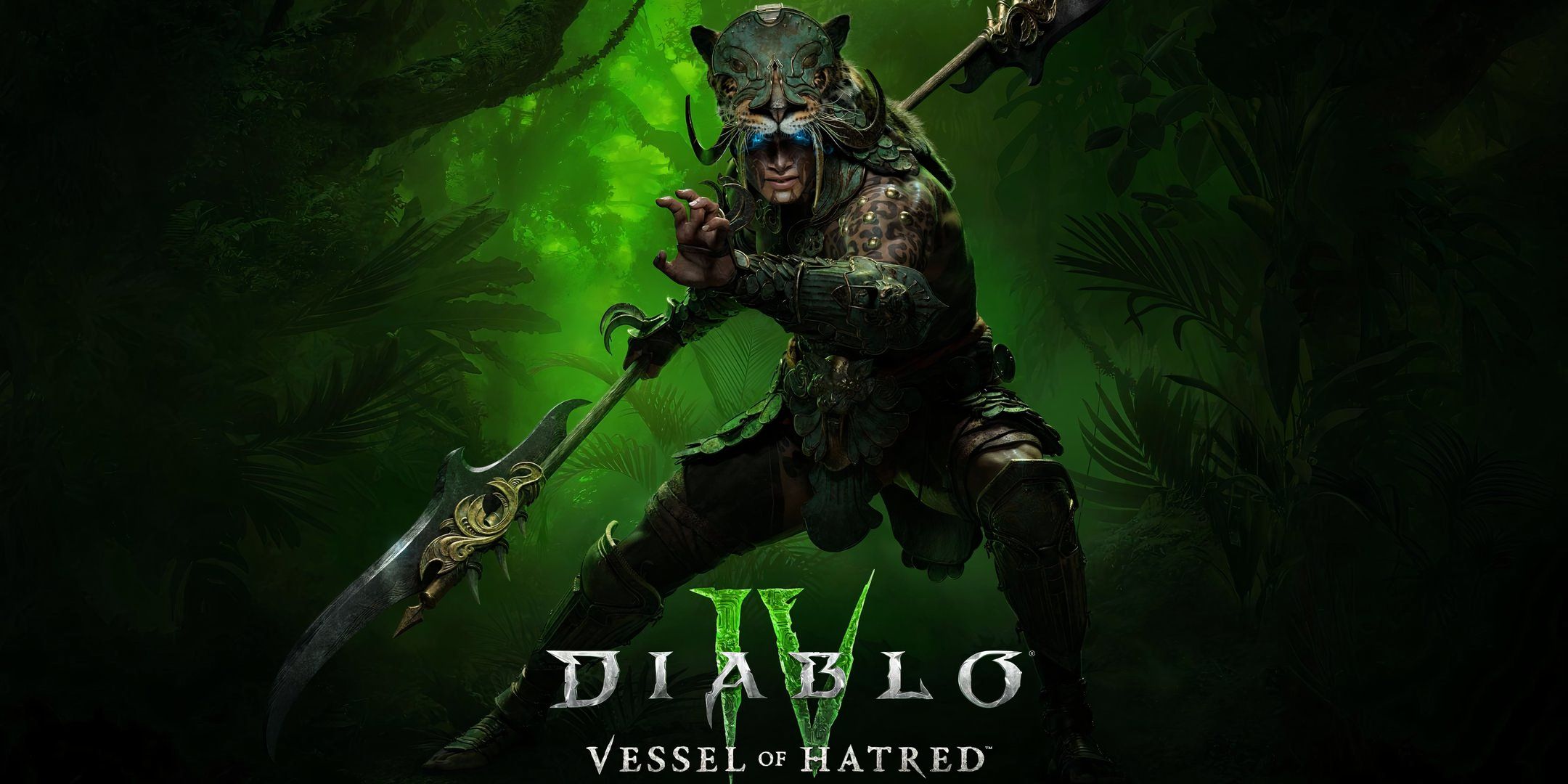 Arte da capa e logotipo do Vessel of Hatred de Diablo 4