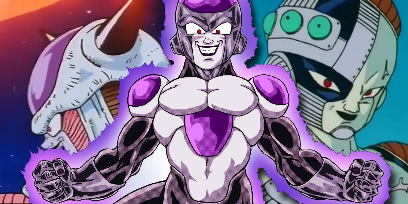 Formas de Freeza, incluindo sua primeira forma, Black Freeza, e Mecha Freeza.