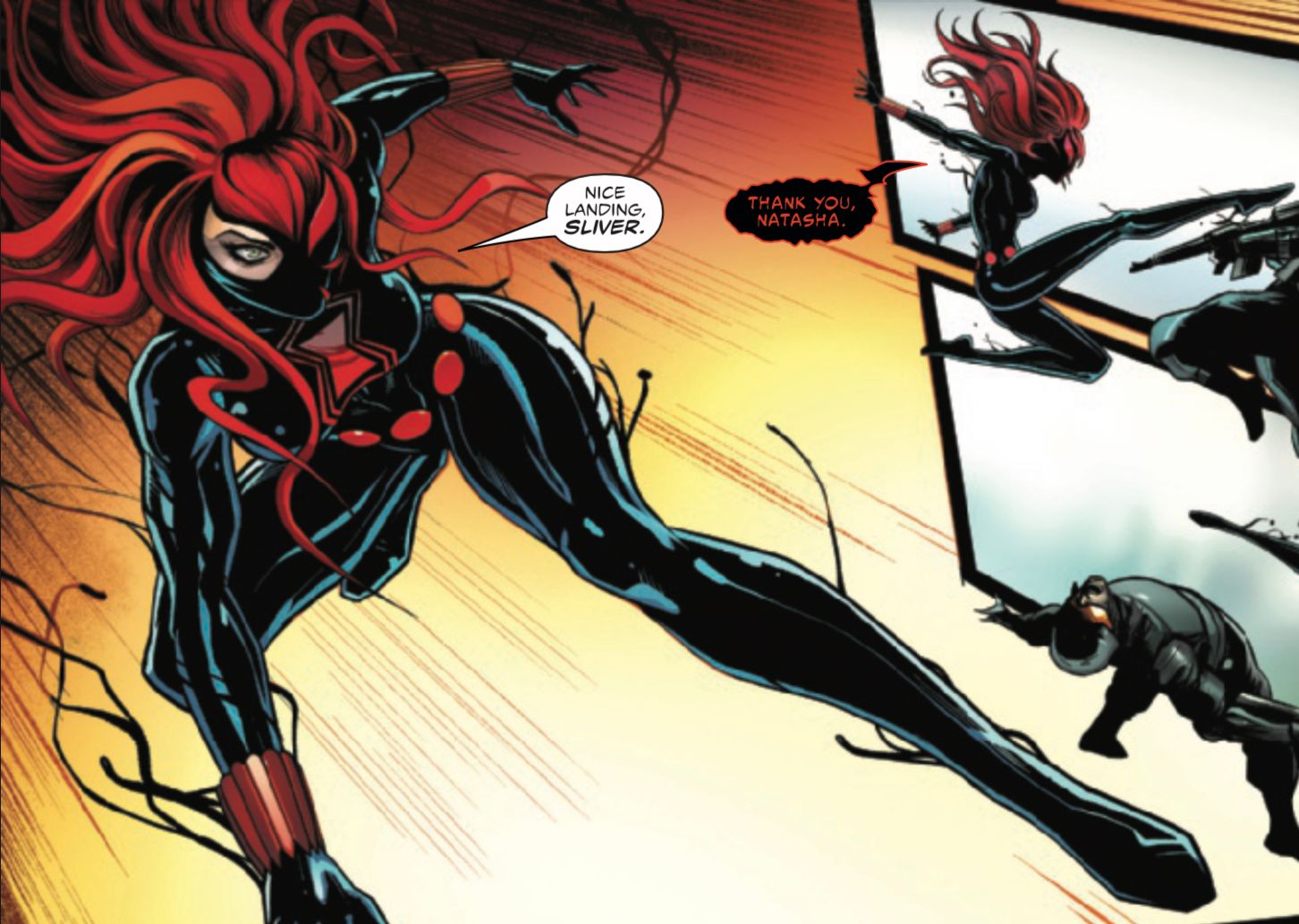 Viúva Negra: Venomous #1, o Simbionte Fractius é oficialmente nomeado por Viúva Negra.