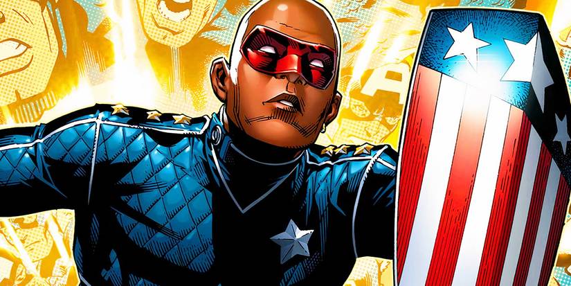 Eli Bradley's Patriot with his shield in Marvel Comics