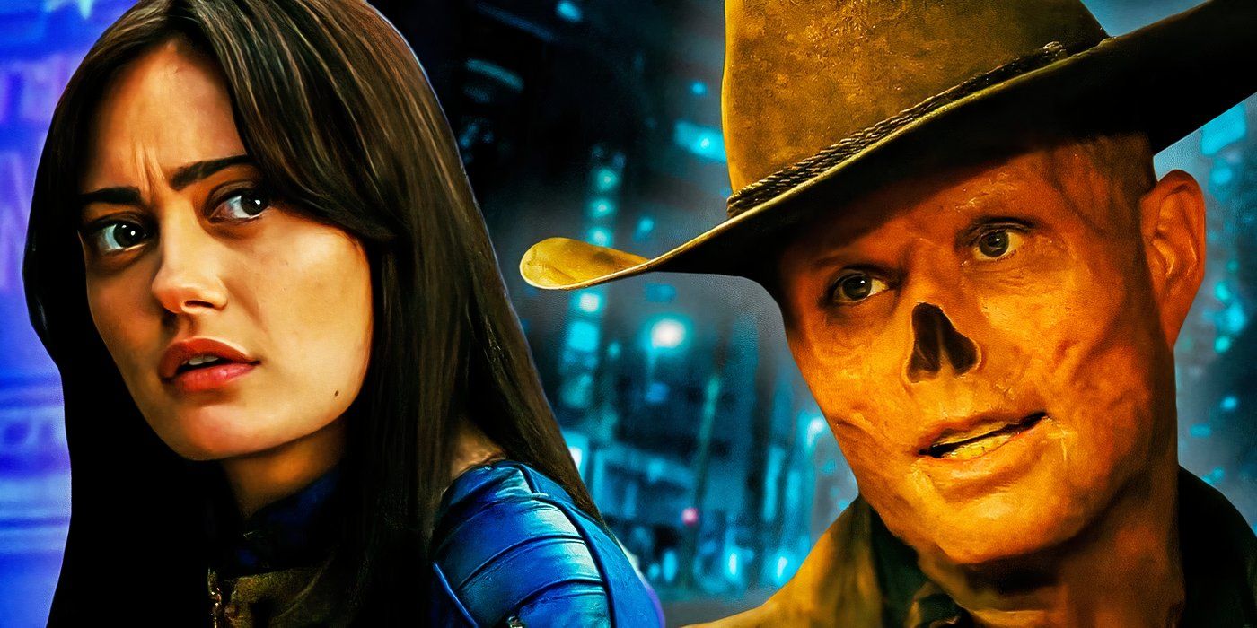 Ella Purnell as Lucy MacLean and Walton Goggins as The Ghoul in Fallout