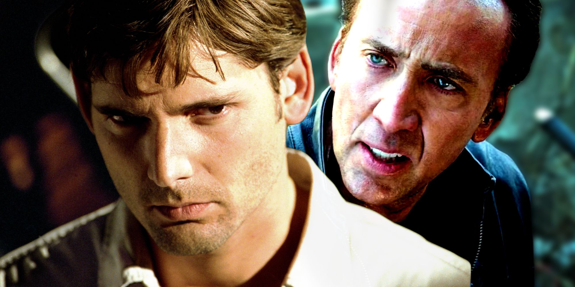 Eric Bana as Bruce Banner in Ang Lee&rsquo;s Hulk (2003) next to Nicolas Cage&rsquo;s Johnny Blaze in Ghost Rider (2007)