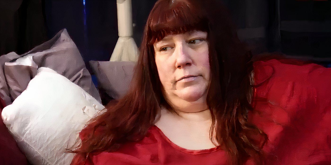 erica wall my 600 lb life looking away sadly in red outfit