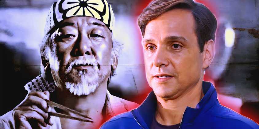 Mr. Miyagi in The Karate Kid and Daniel LaRusso in Cobra Kai