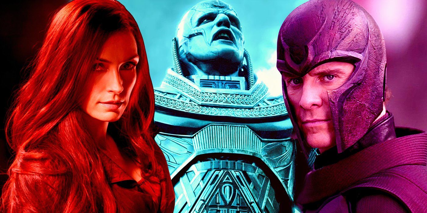 Famke Janssen as Jean Grey, Michael Fassbender as Magneto and Oscar Isaac as Apocalypse in the X-Men movies