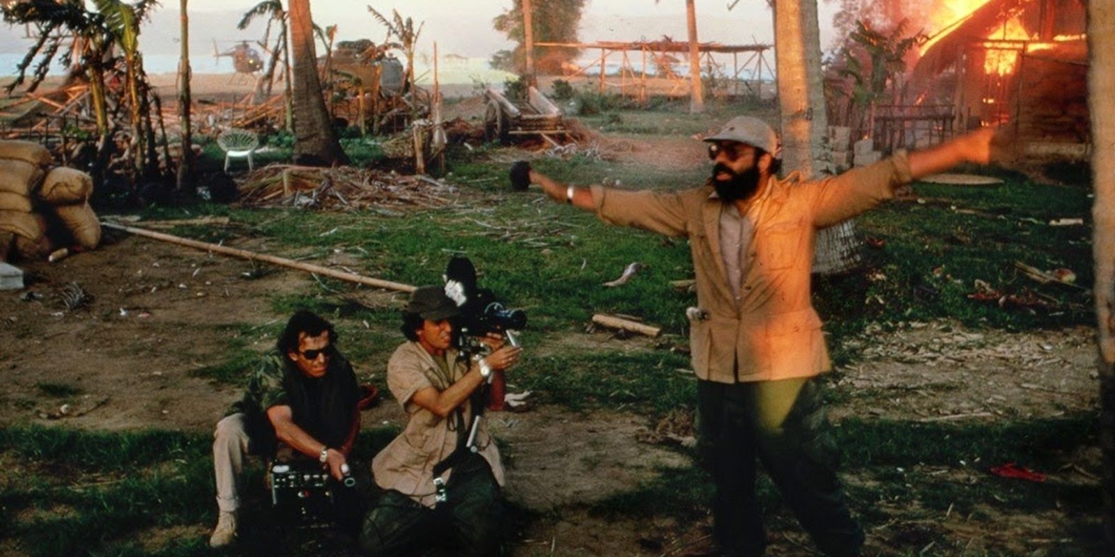 Francis Ford Coppola waves his arms on the set of Apocalypse Now in Hearts of Darkness