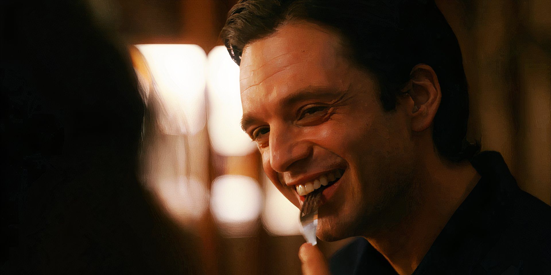 Fresh 2022 movie Steve smiling while eating