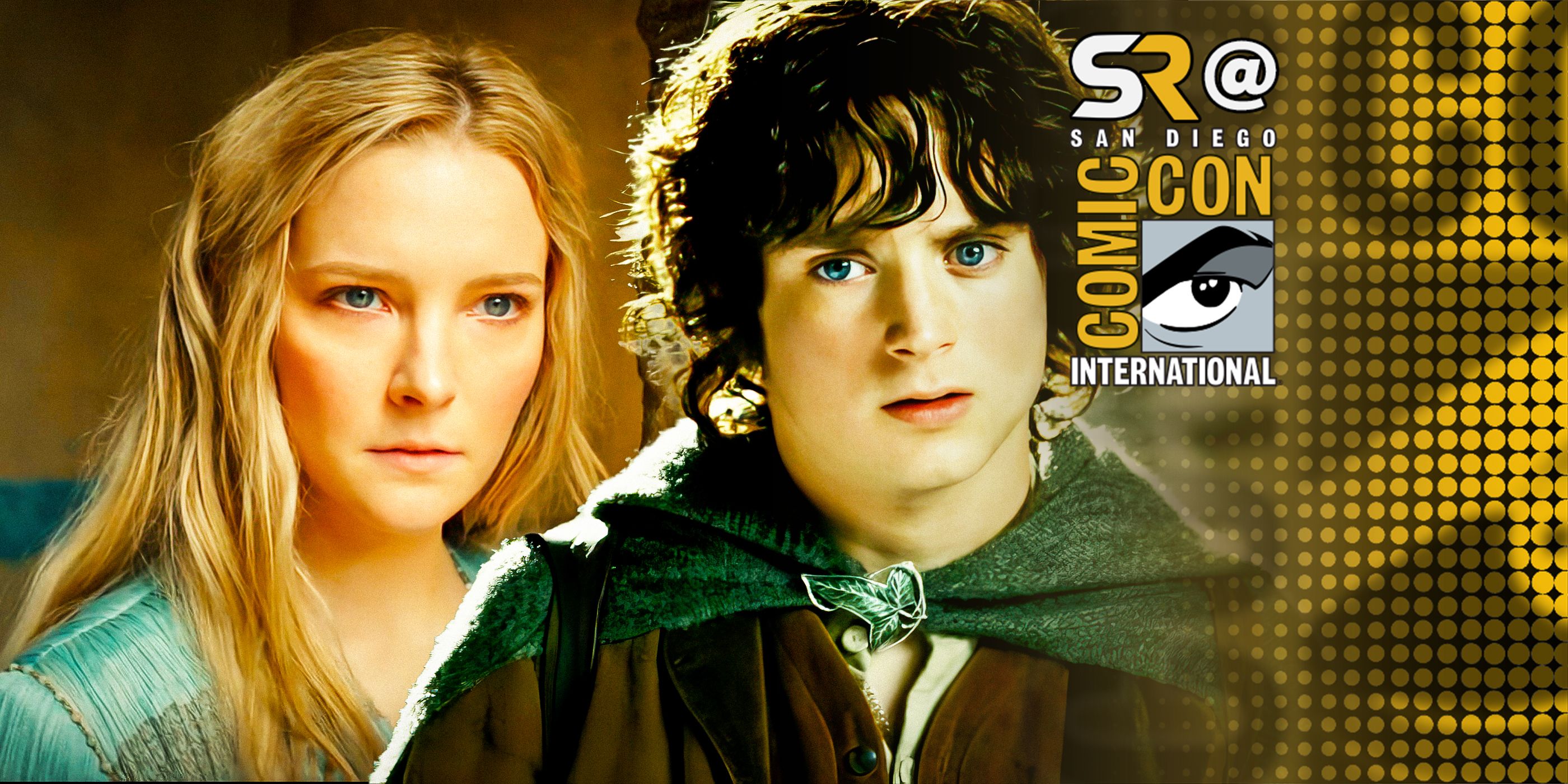 Custom image of Galadriel and Frodo and the SDCC overlay