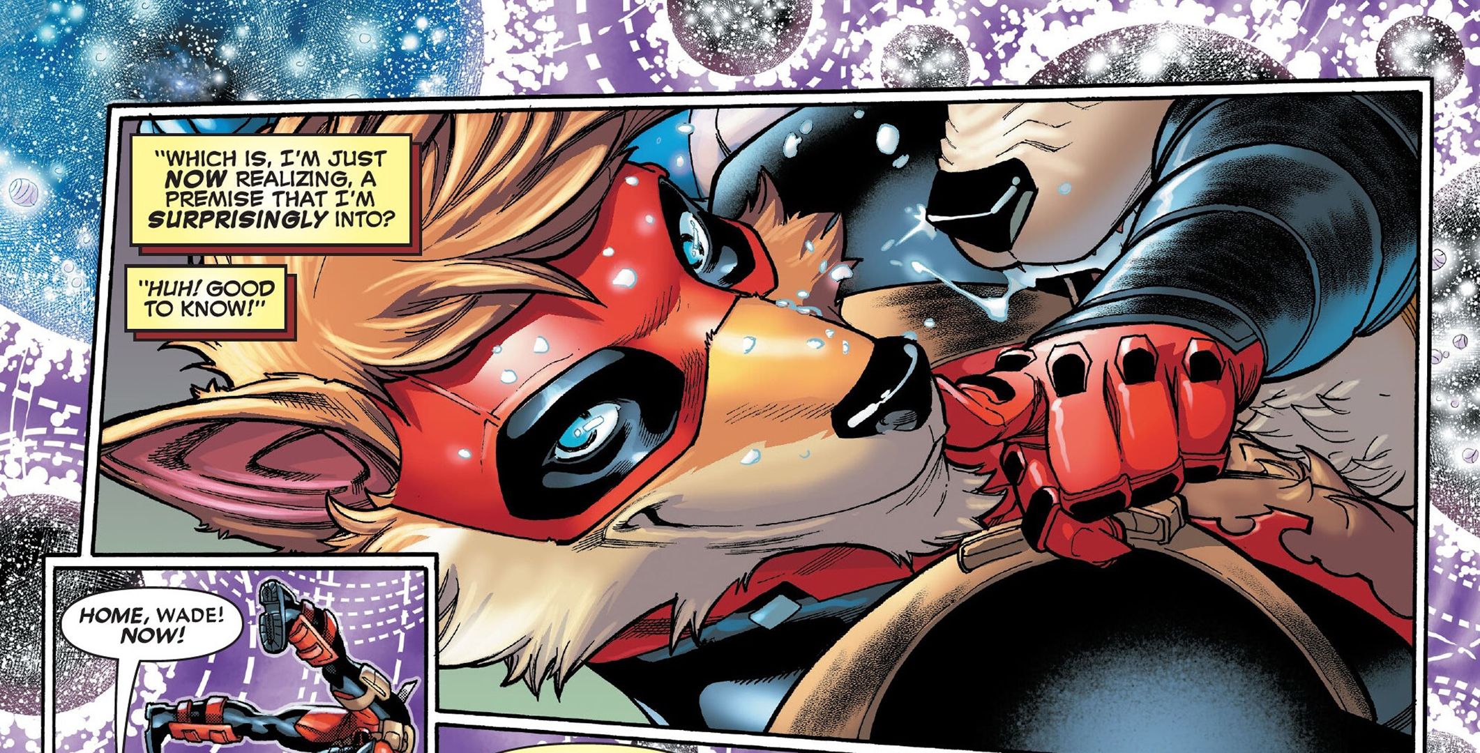 Deadpool viajou para a dimensão onde ele é uma raposa sexy, e ele meio que gosta disso. Deadpool e Wolverine: Arma X-Traction Parte 2 de Capitão América #11 (2023).