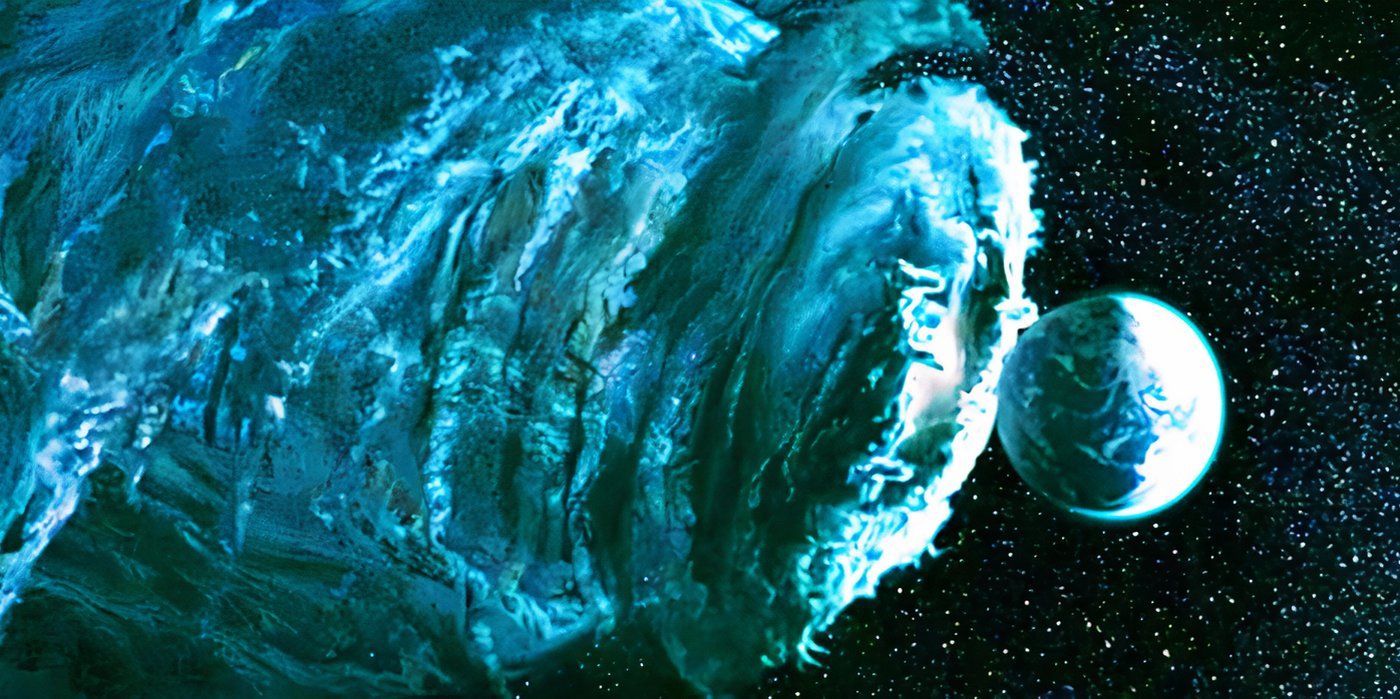 Galactus attacking Earth in Fantastic Four Rise of the Silver Surfer