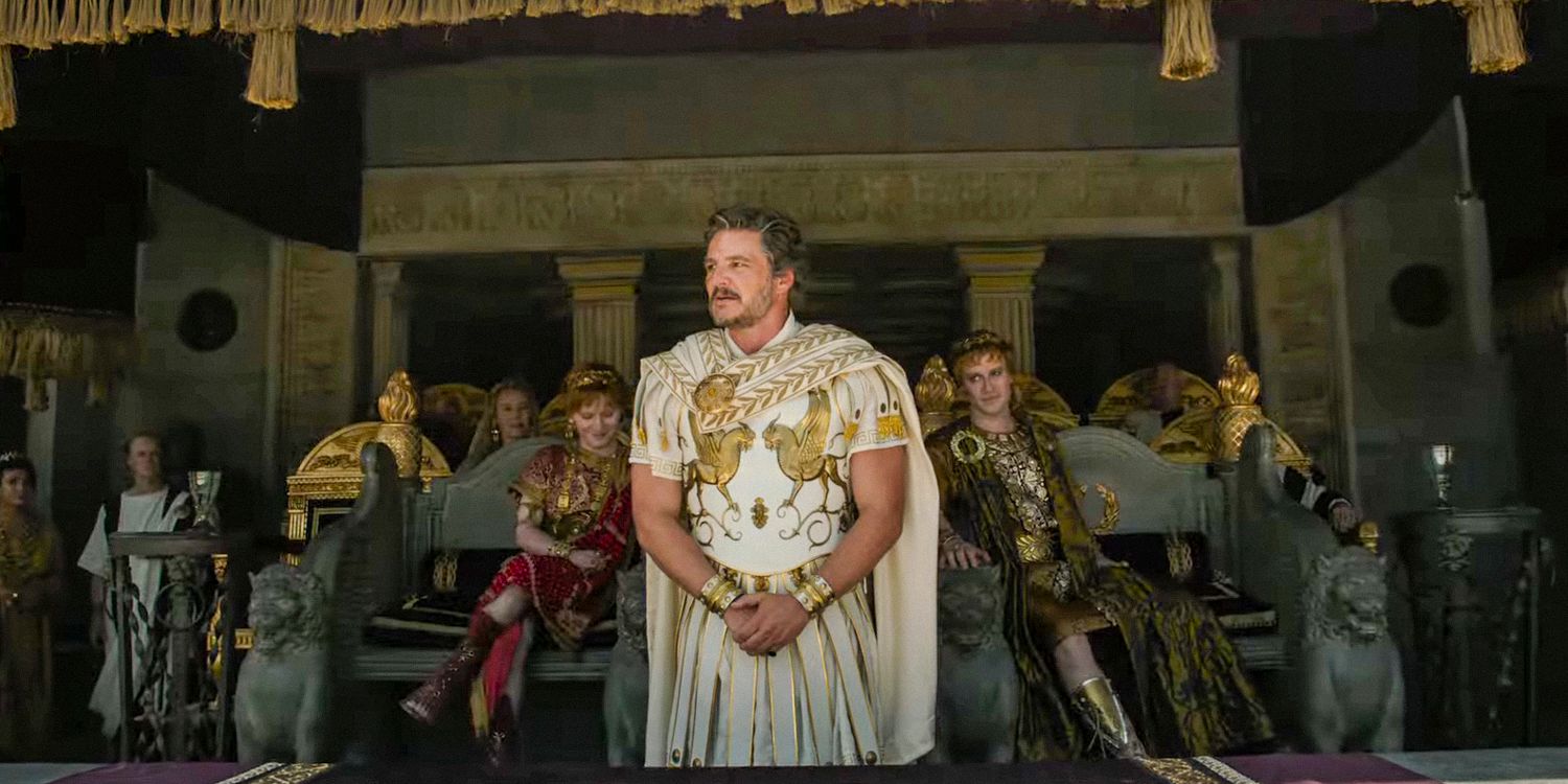 Las fotos de Gladiator 2 BTS de Pedro Pascal destacan los sets prácticos masivos y el ensayo de pelea con Paul Mescal