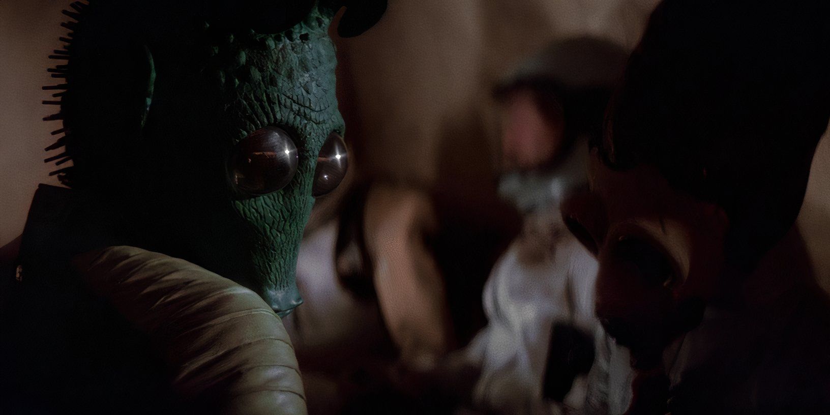 Greedo looking over his shoulder in A New Hope