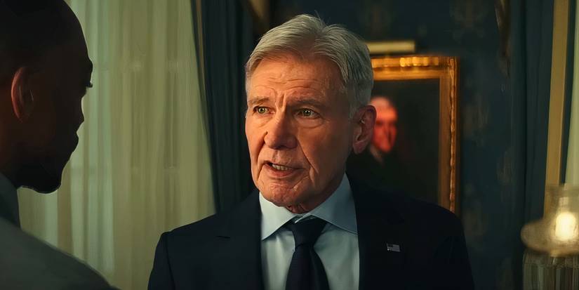 Harrison Ford's Thaddeus Ross talking to Sam Wilson in the Oval Office in Captain America Brave New World (2025)