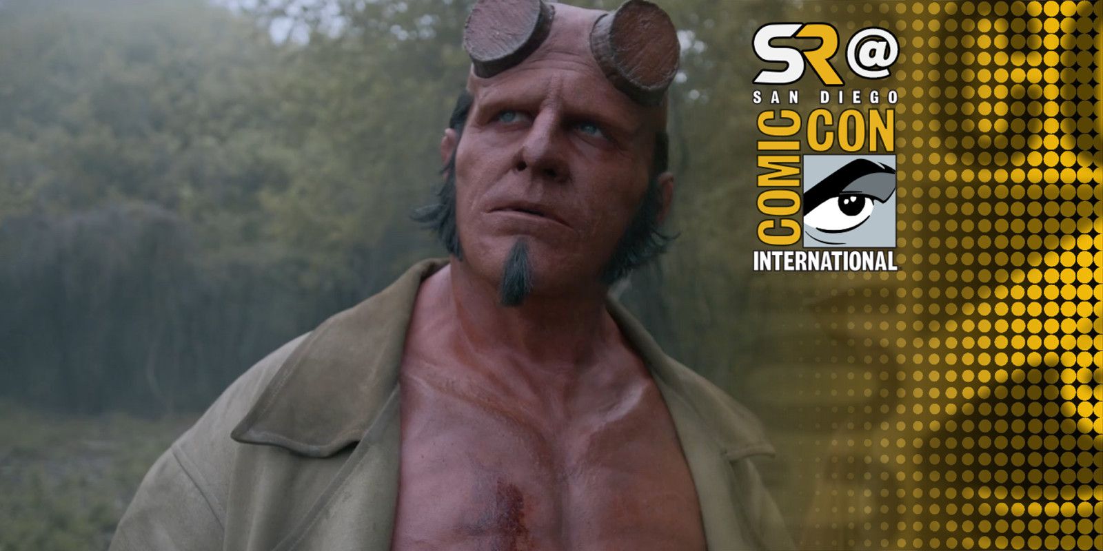 Hellboy The Crooked Man Jack Kesy as Hellboy image overlayed with SR @ Comic-Con