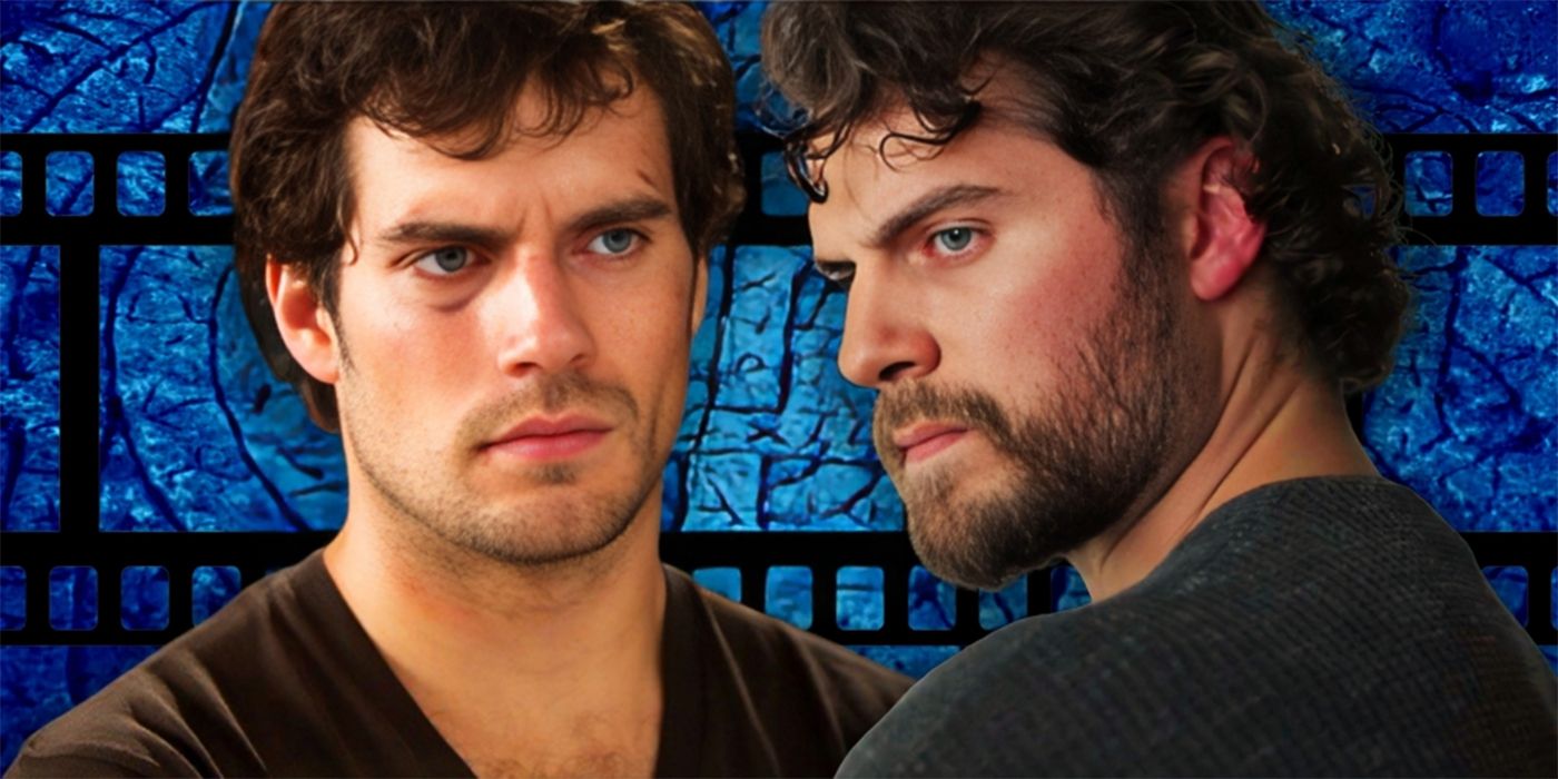 Henry Cavill Collage in Front of a Film Strip