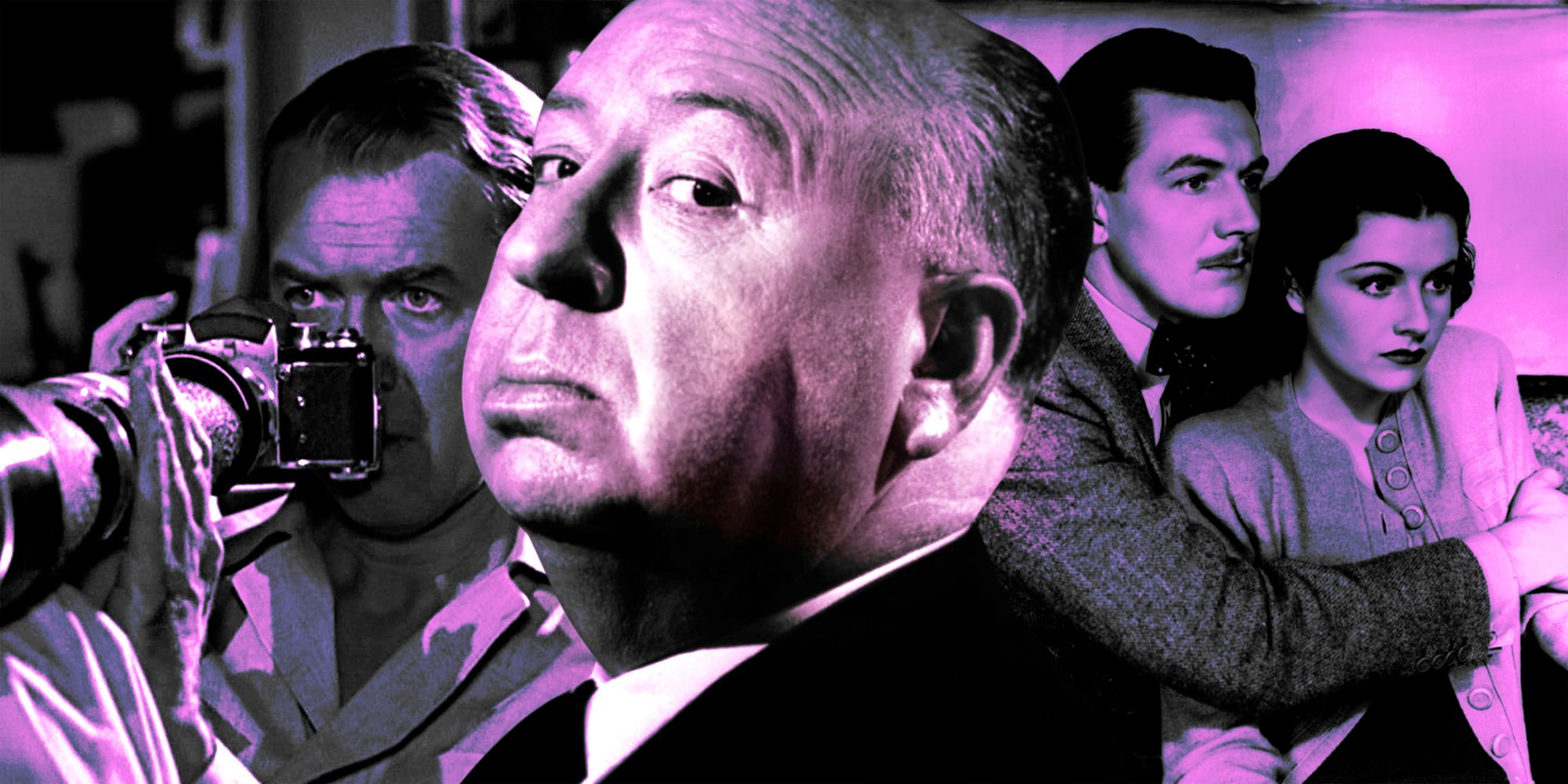 Imagery of Alfred Hitchcock and Rear Window and The Lady Vanishes