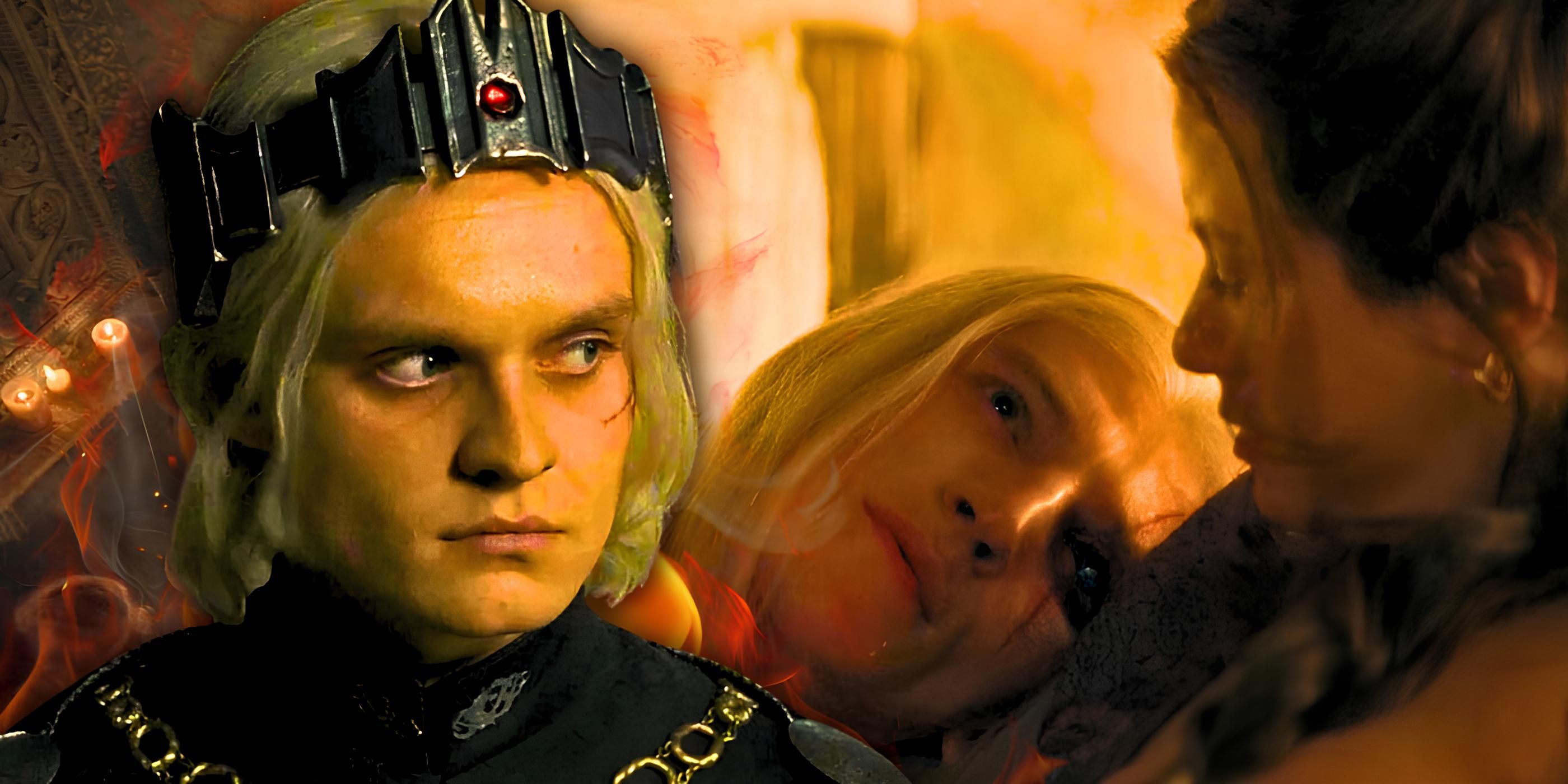Custom image of Aegon, Aemond, and Sylvi in House of the Dragon season 2