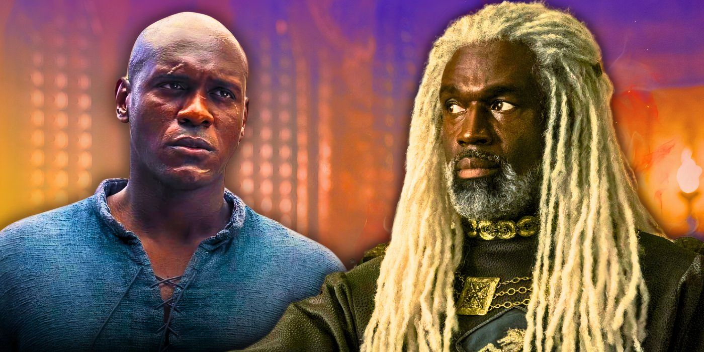 Steve Toussaint as Corlys Velaryon and Abubakar Salim as Alyn of Hull in House of the Dragon season 2 (2024)