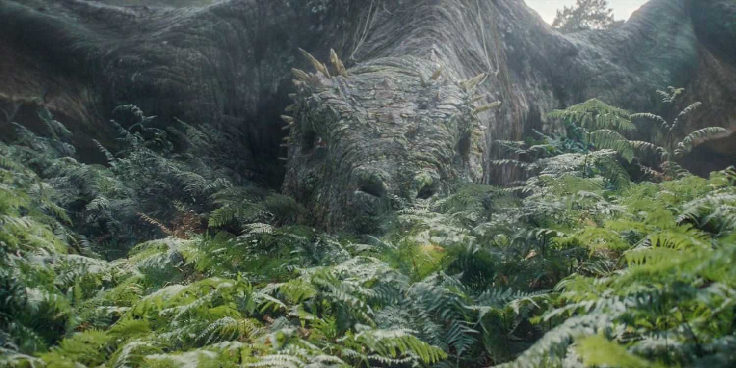 Vhagar está escondido entre las plantas en House of Dragons, segundo episodio del cuarto