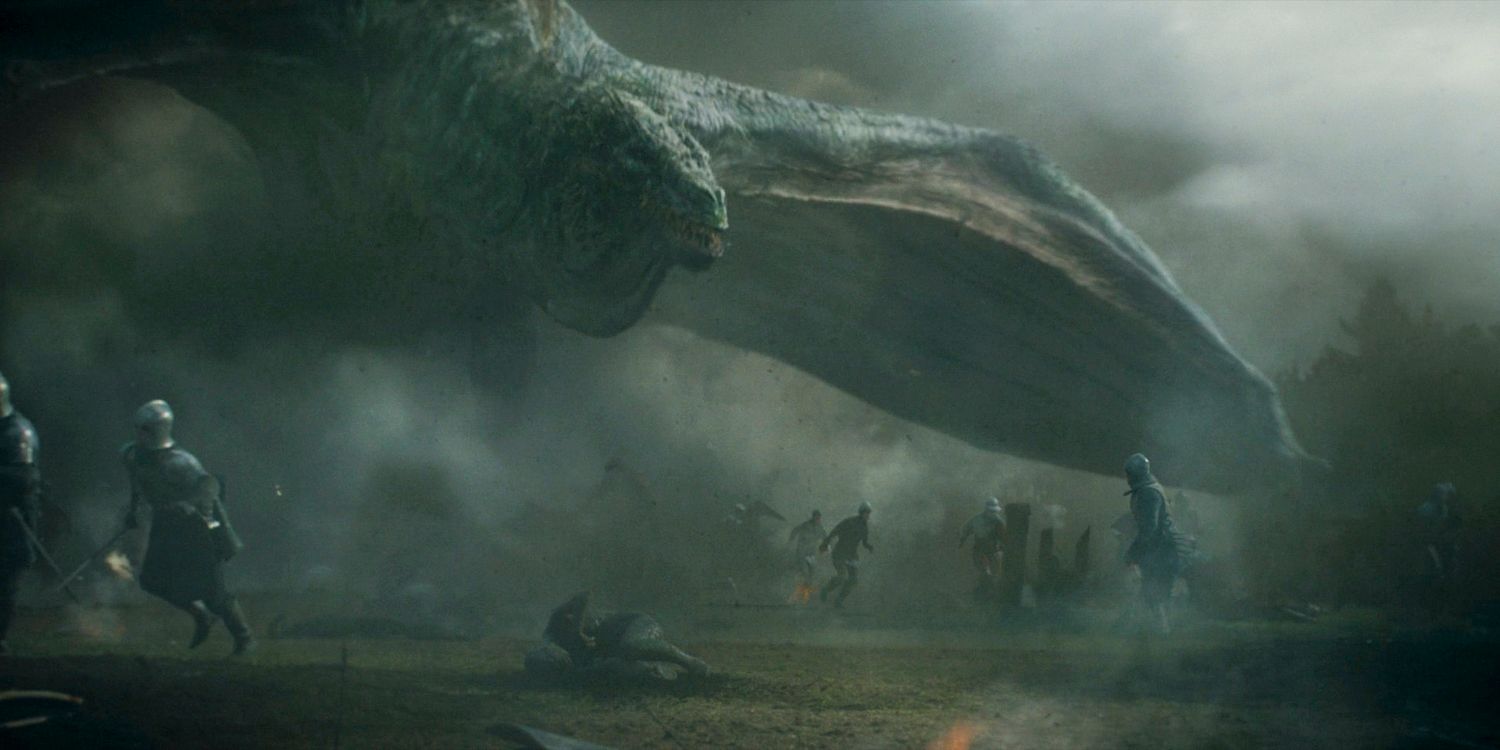 Vhagar vuela por el campo de batalla en House of Dragons Temporada 2 Episodio 4