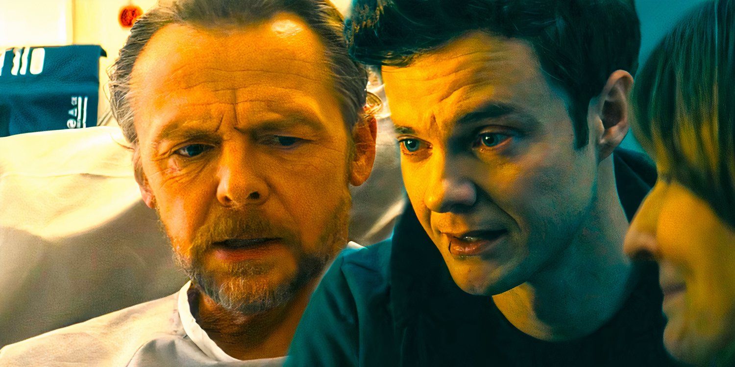 Simon Pegg as Hugh Campbell waking up from a coma next to Jack Quaid as Hughie looking sad in The Boys season 4 episode 5