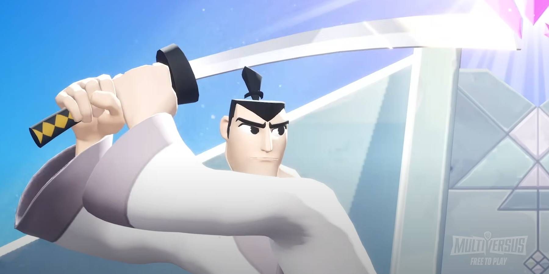 Multiversus Samurai Jack segurando sua espada com foco total