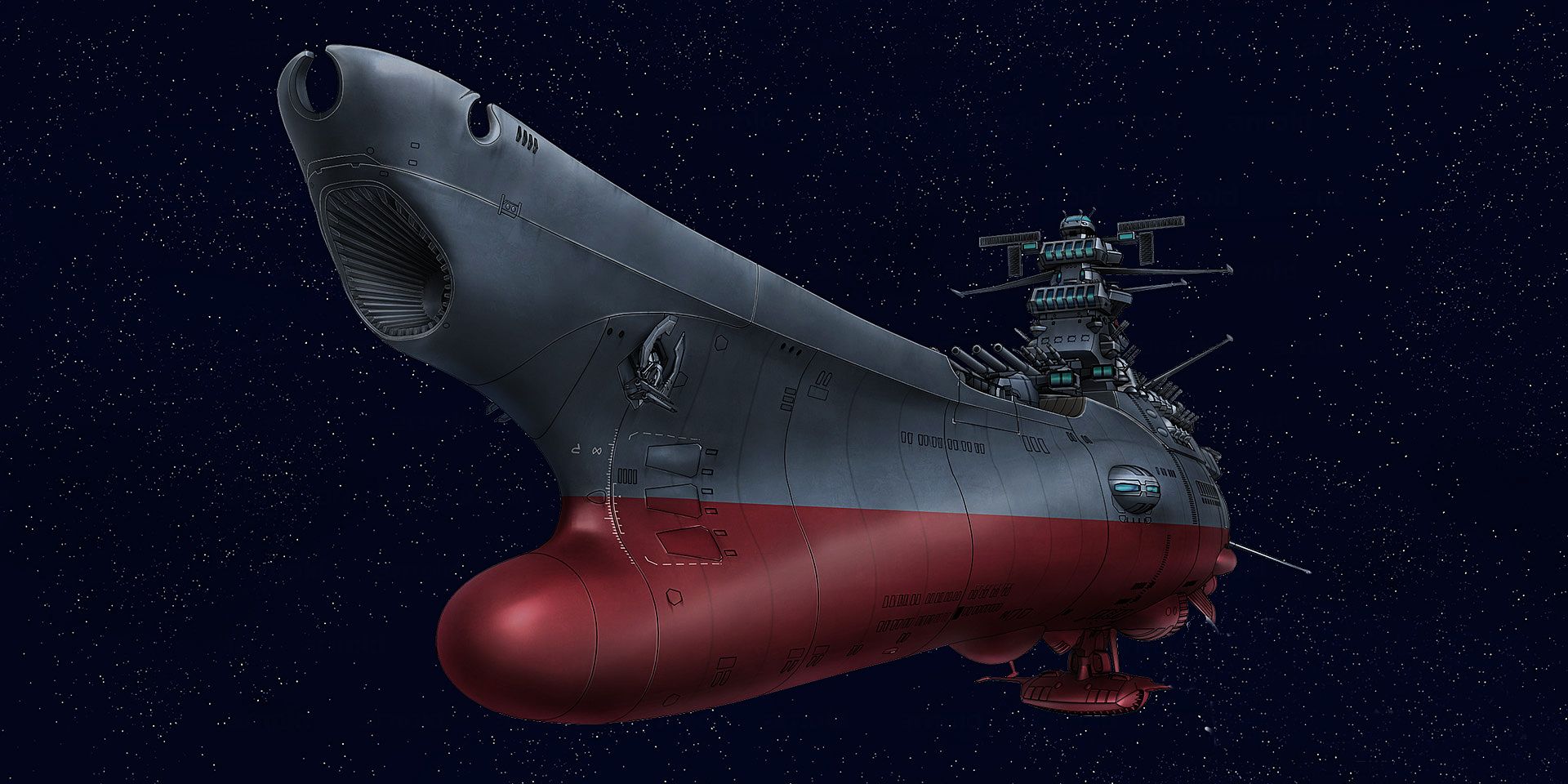 Imagem da nave espacial Yamato de Star Blazers 2025