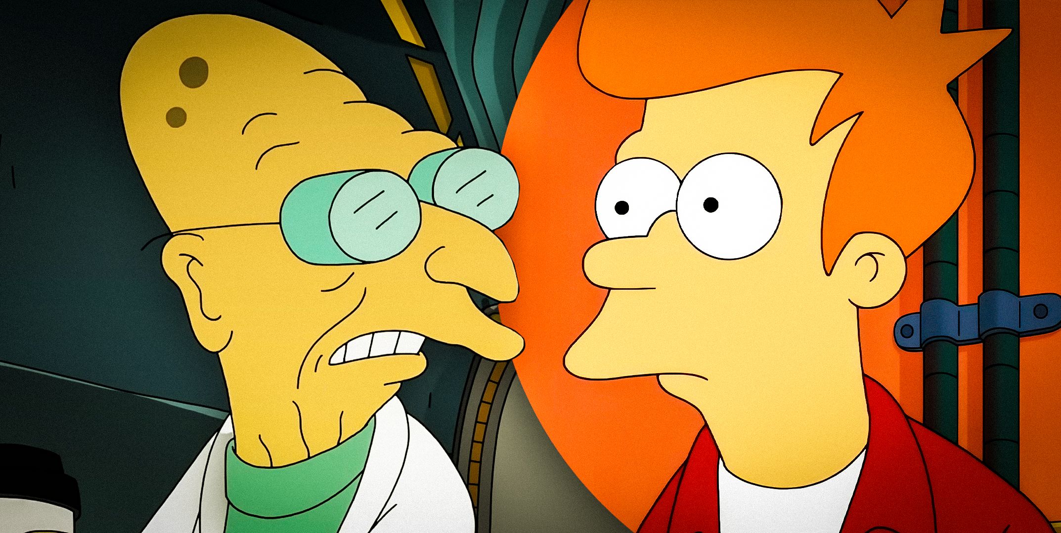 Foto personalizada de Futurama de Farnsworth mirando a Fry